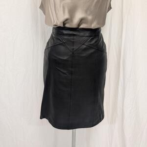 Marc by Marc Jacobs Black Lambskin Leather Pencil Skirt, Size 8